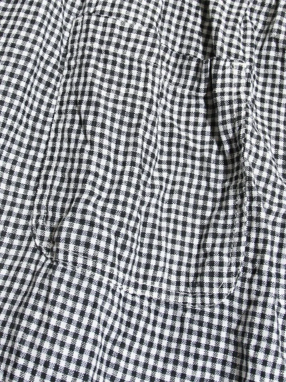Quince 100% European Linen Pants Classic Mini Gingham Black White Pull-On Sz XL